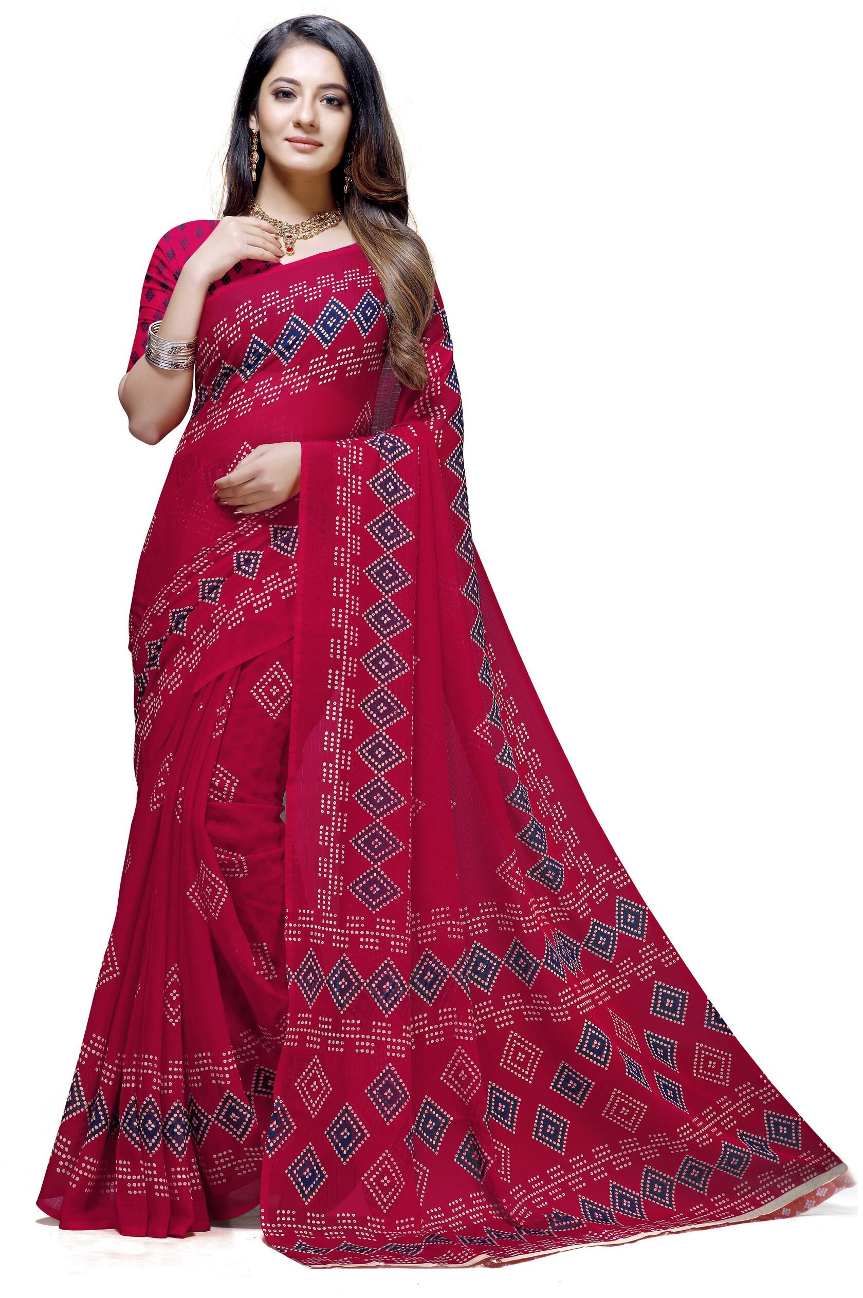

Maniyar Georgette Pink Color Saree