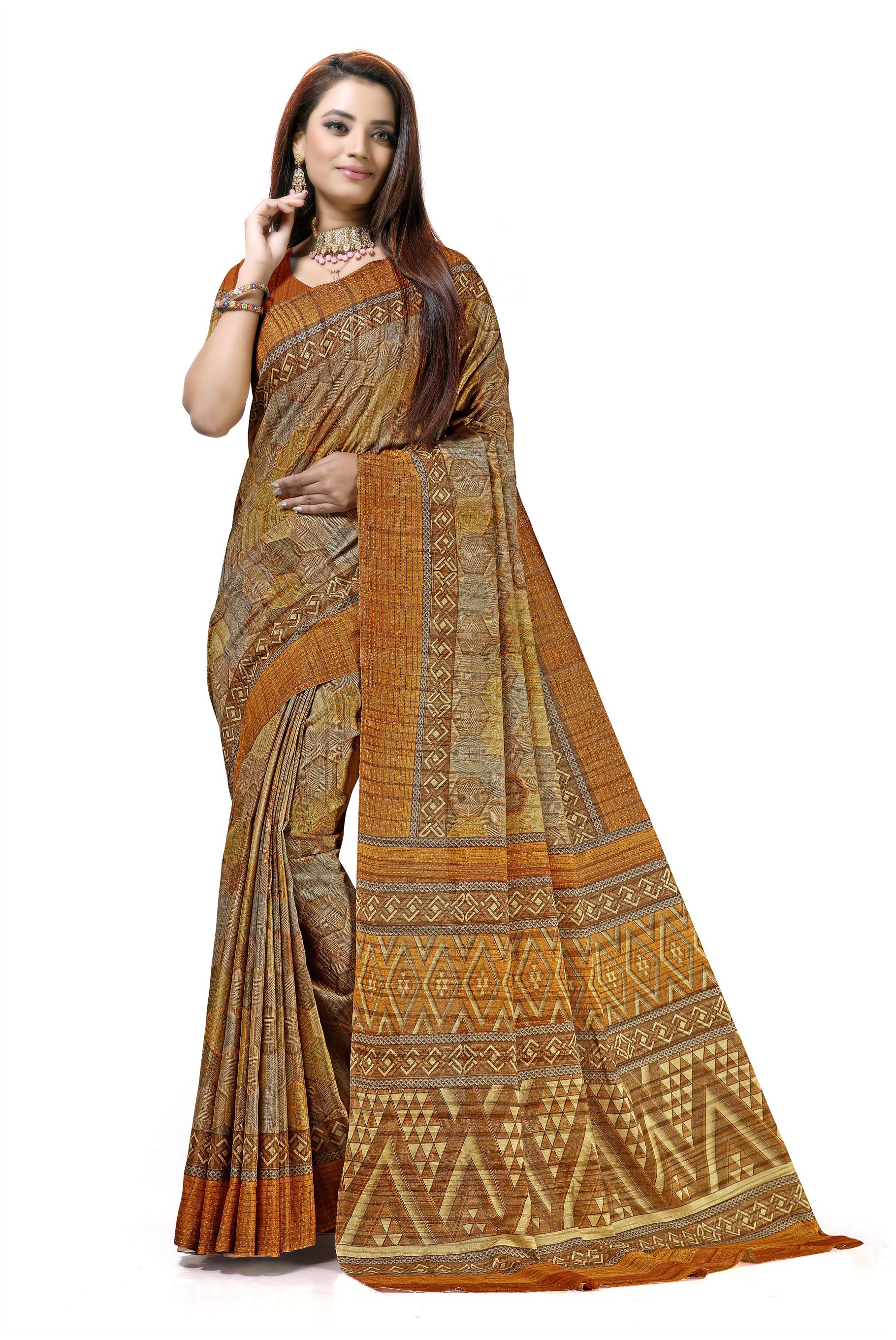 

Maniyar Tussar Silk Saree with Blouse Piece Multi