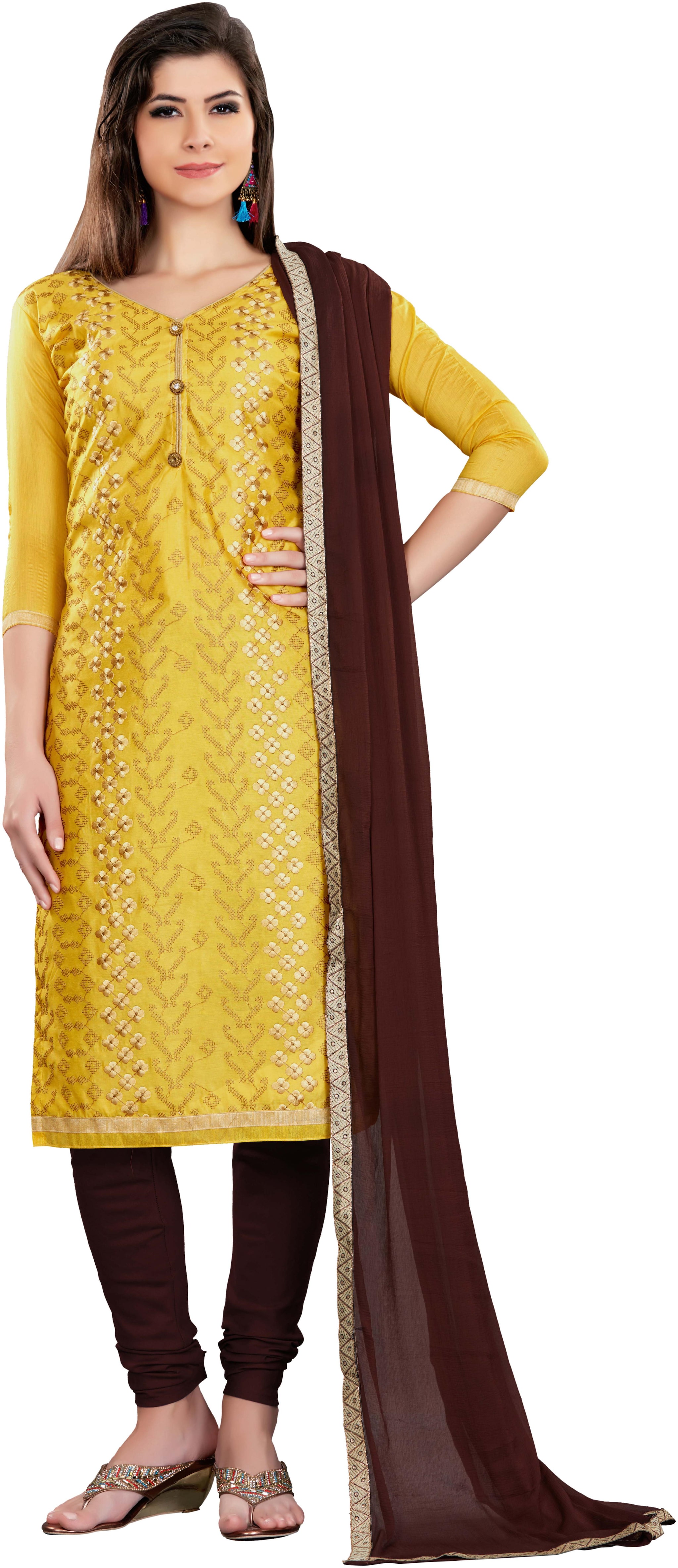 

Manvaa Women Green Embroidered Cotton Dress Material