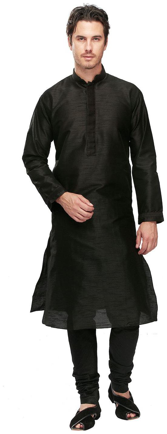 

Manyavar Black Textured Kurta Chudidar Set