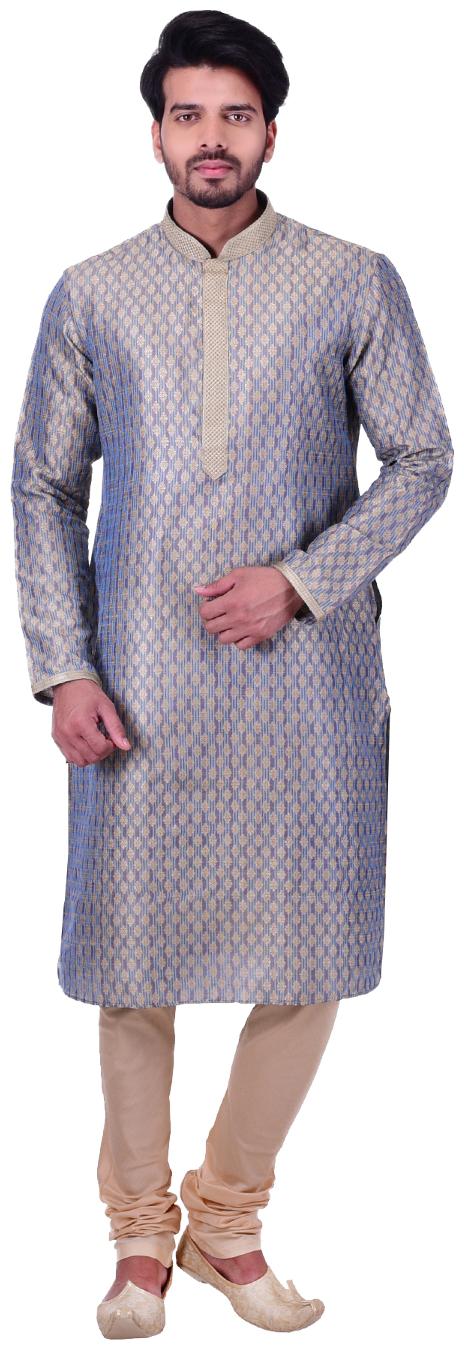 

Manyavar Blue and Grey Kurta Set