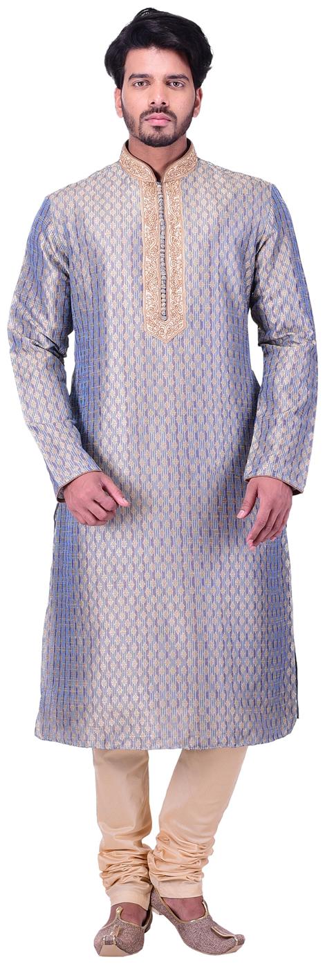 

Manyavar Blue Kurta and Churidar Set