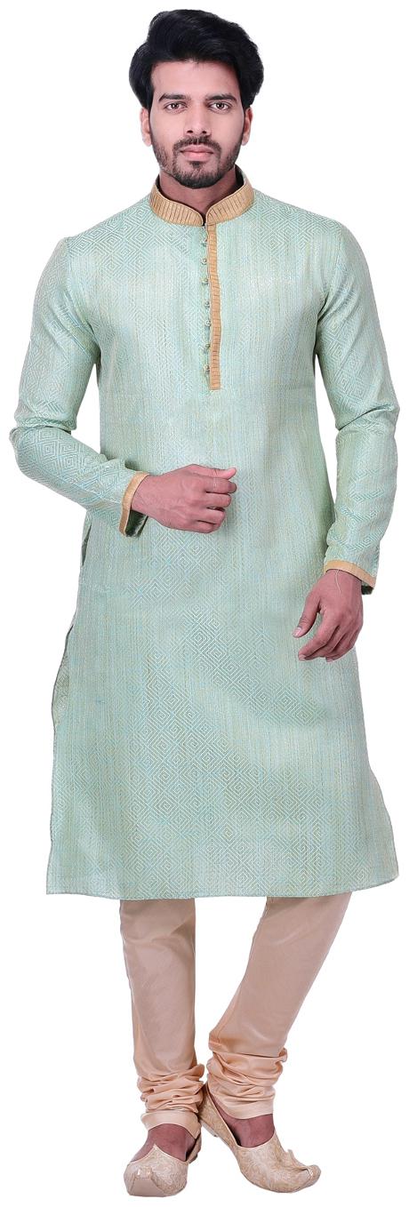 

Manyavar Blue and Gold Kurta Set