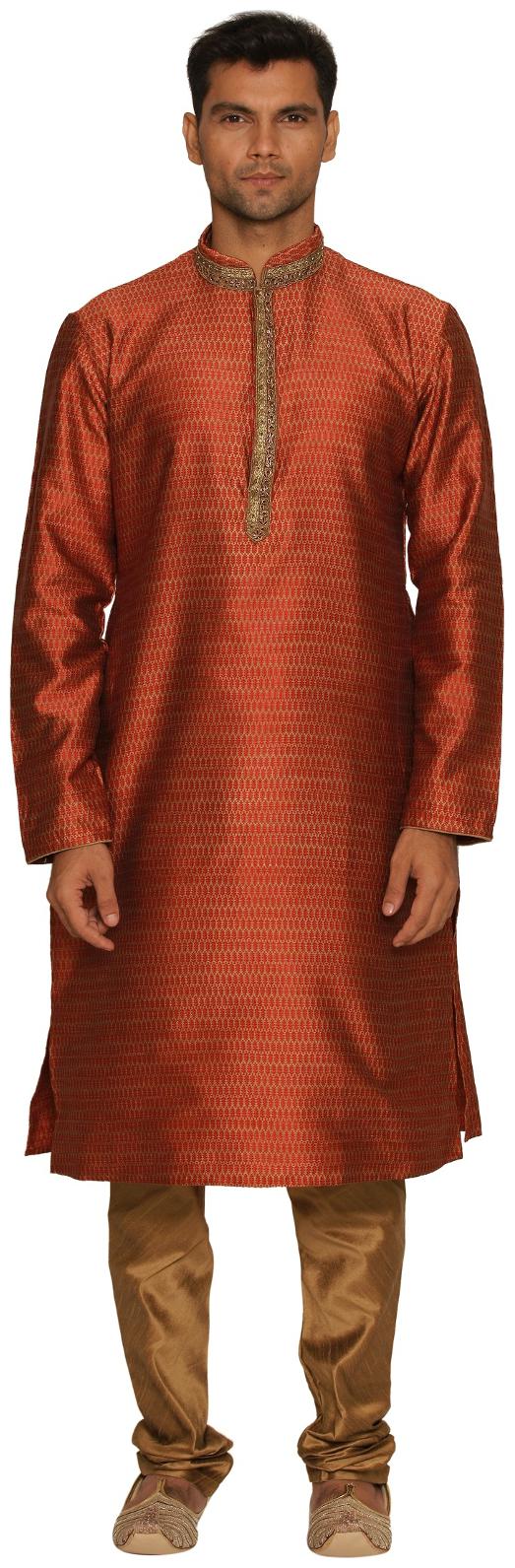 

Manyavar Brown Checkered Kurta and Churidar