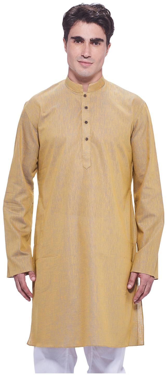 

Manyavar Casual Cotton Light Yellow Kurta
