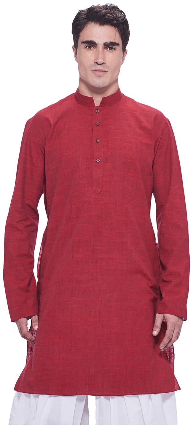 

Manyavar Casual Cotton Maroon Kurta
