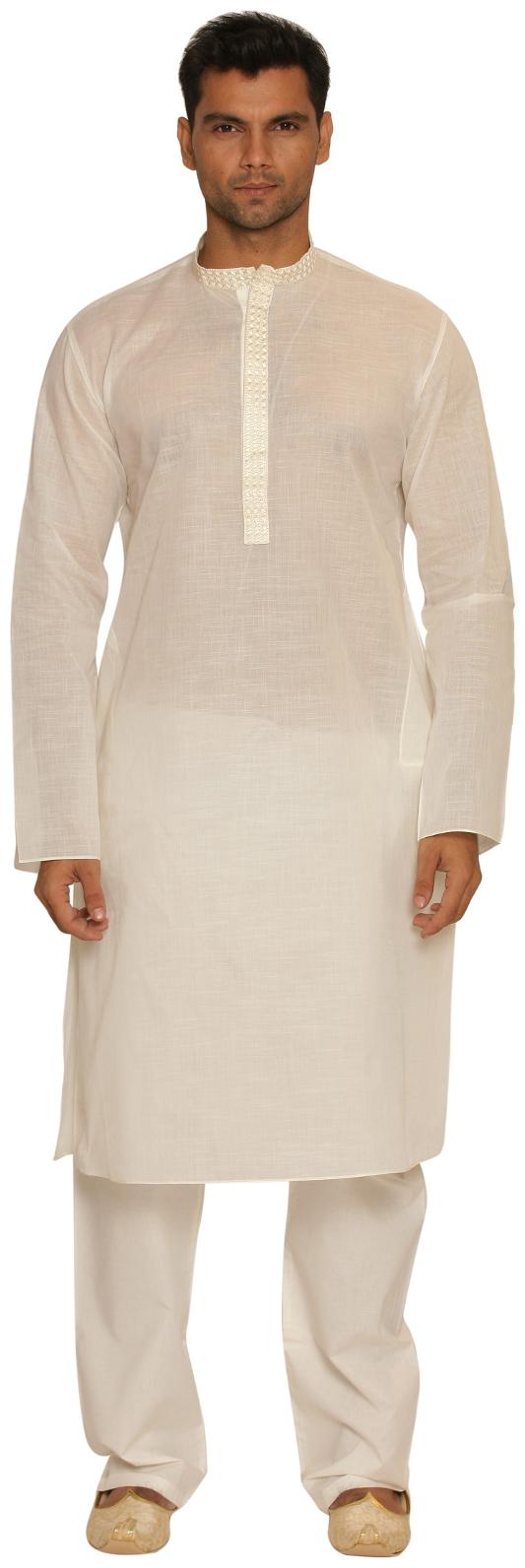 

Manyavar Classic White Men s Kurta and Churidar