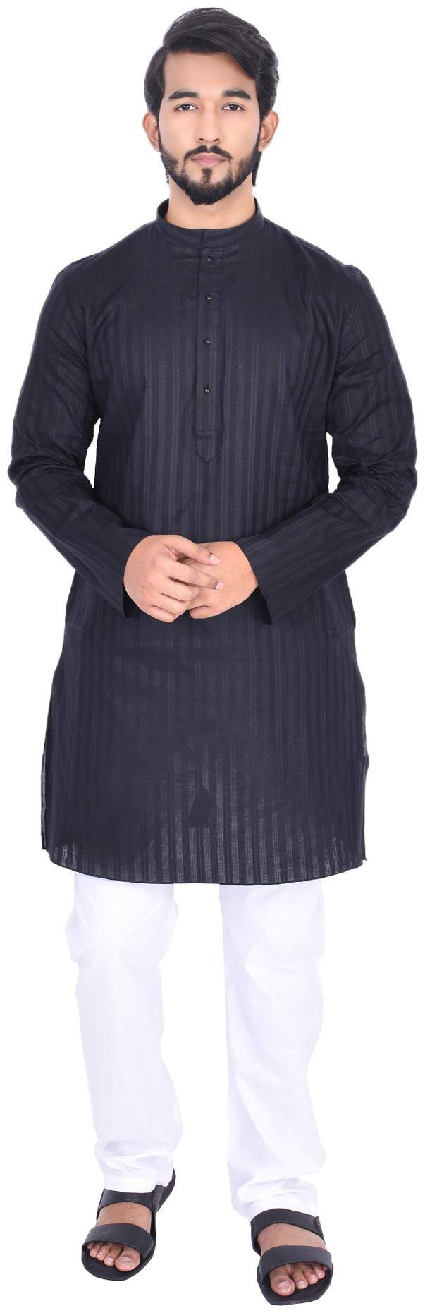 Manyavar Men Black Regular Fit Kurta