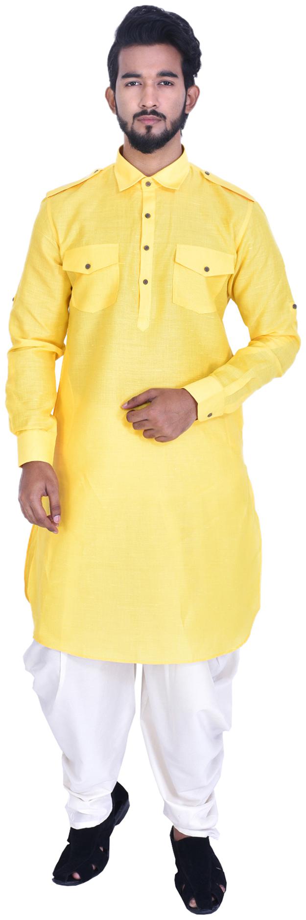 

Manyavar Men Yellow Regular Fit Kurta