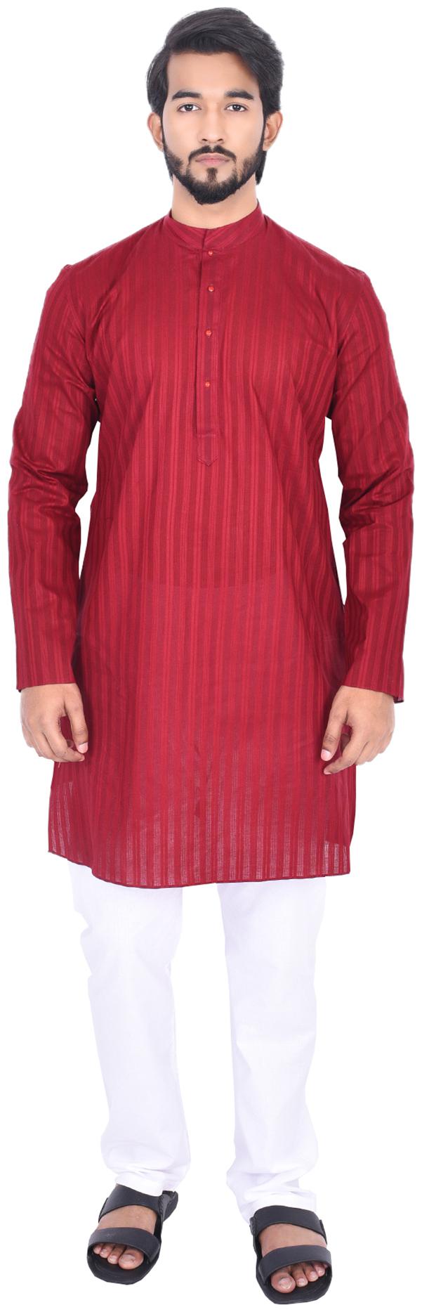 

Manyavar Men Maroon Regular Fit Kurta