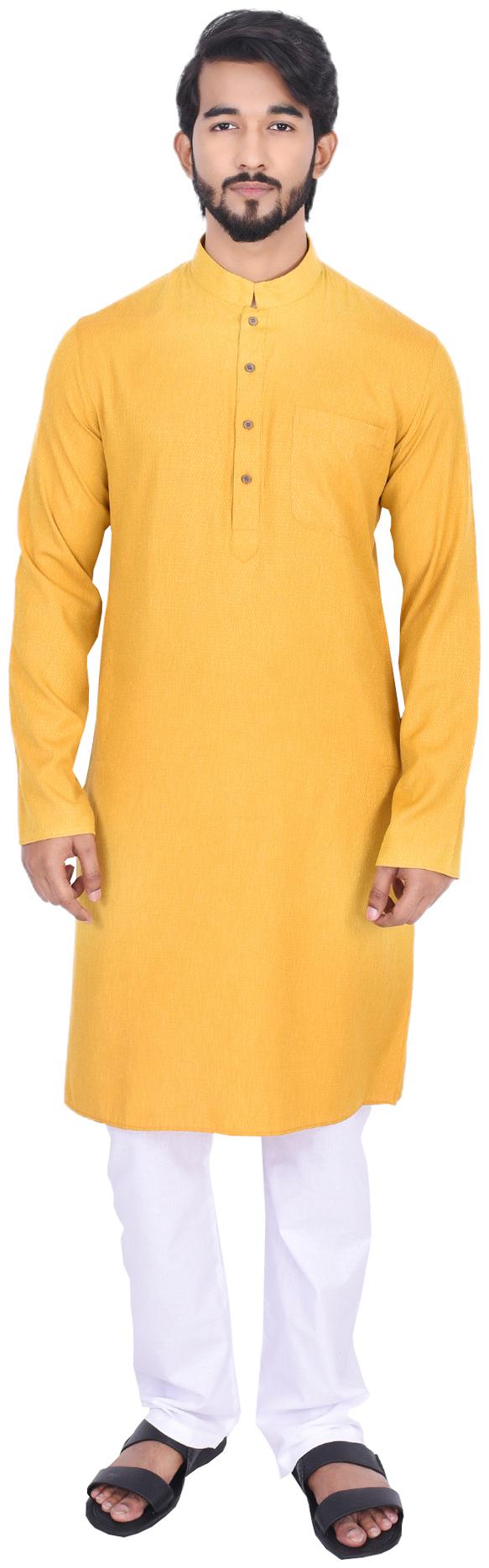 

Manyavar Men Yellow Regular Fit Kurta