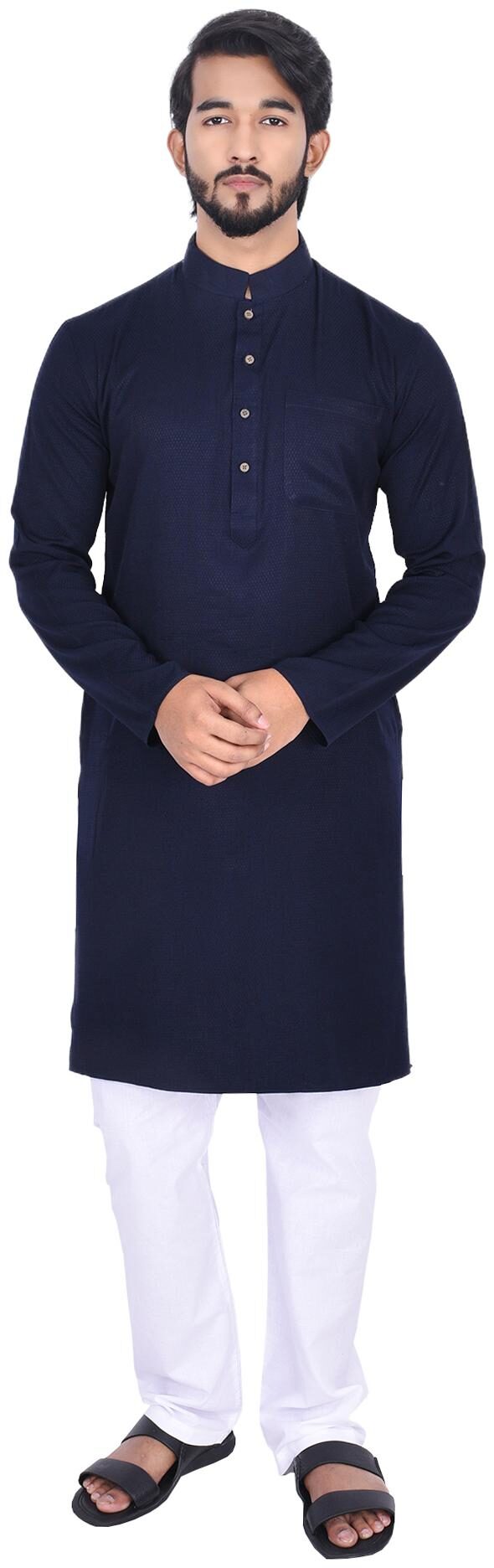 

Manyavar Men Blue Regular Fit Kurta