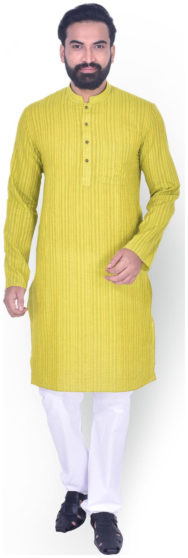 

Manyavar Men Yellow Regular Fit Kurta