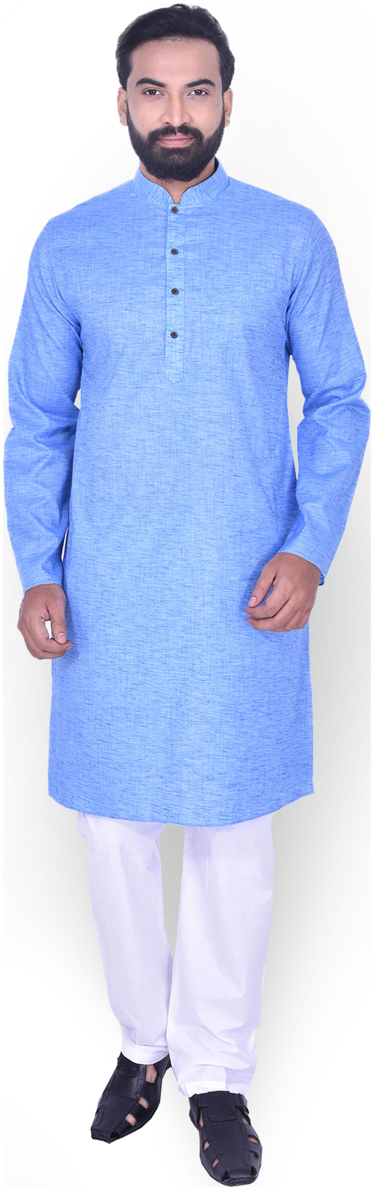 

Manyavar Men Blue Regular Fit Kurta