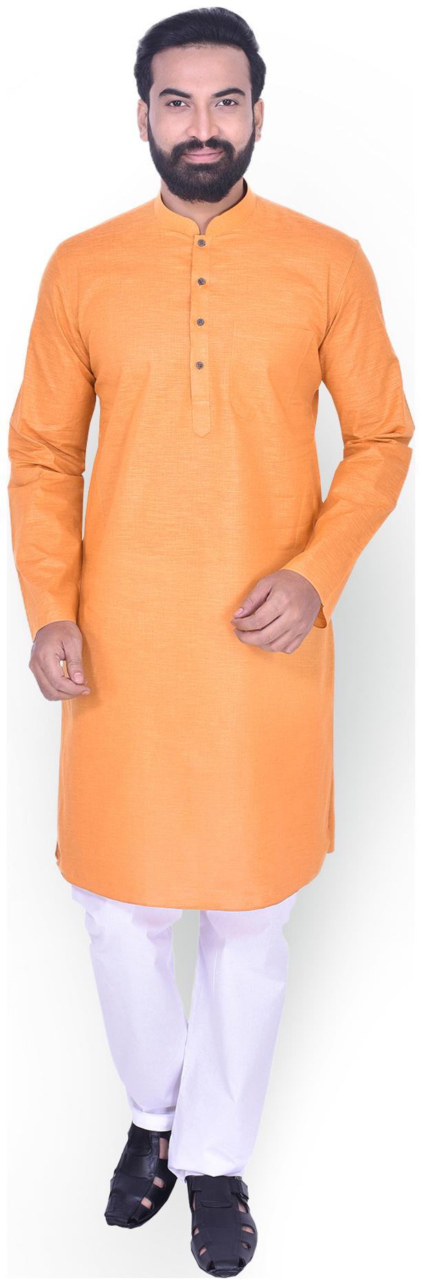 

Manyavar Men Orange Regular Fit Kurta