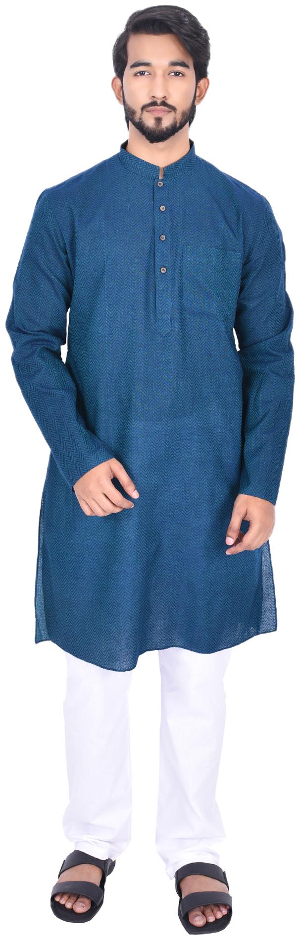 

Manyavar Men Blue Regular Fit Kurta