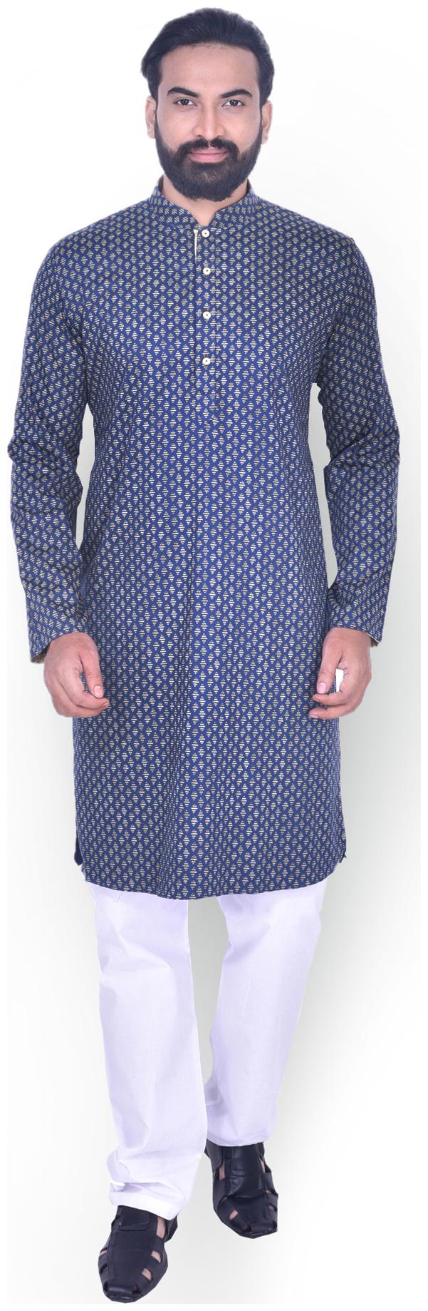 

Manyavar Men Blue Regular Fit Kurta