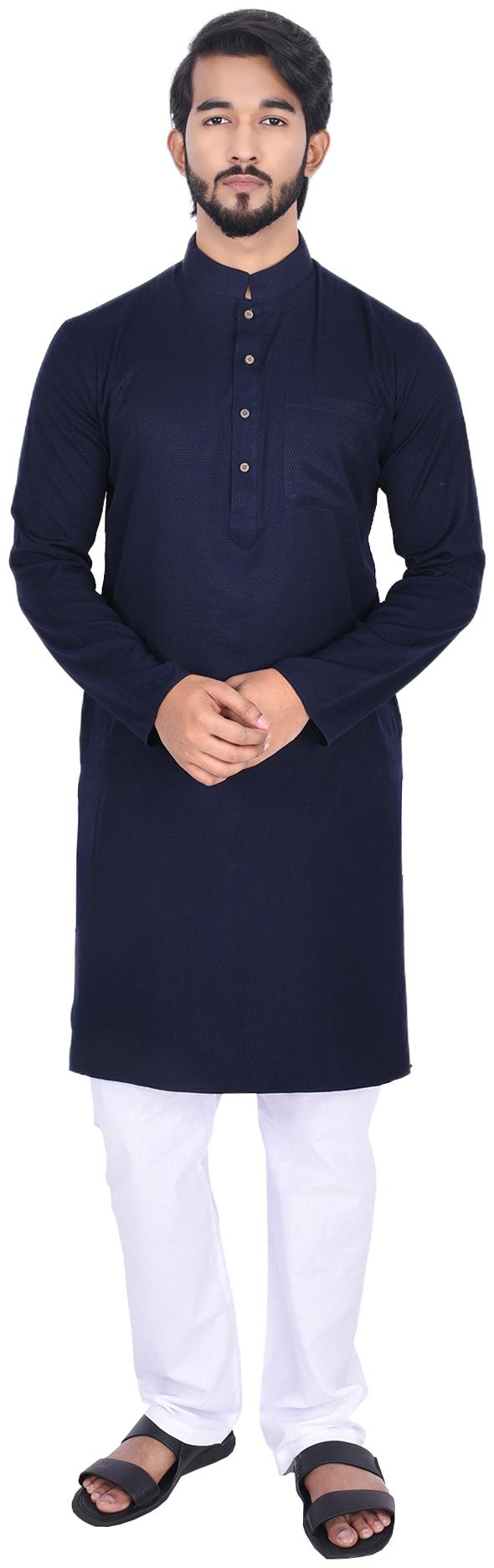 

Manyavar Men Blue Regular Fit Kurta