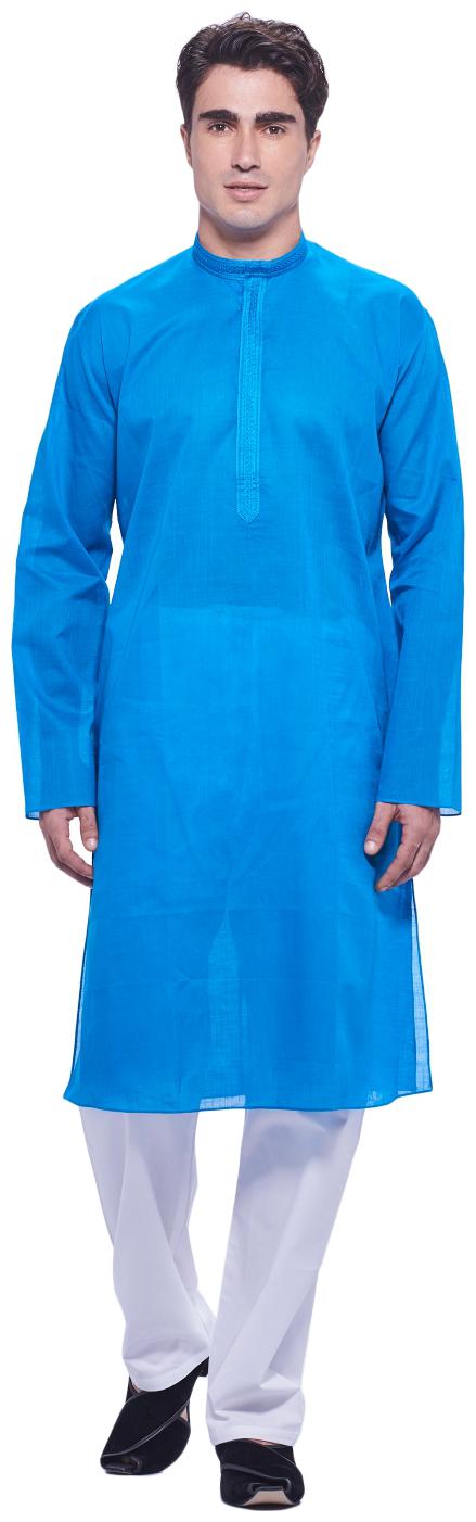 

Manyavar Men s Classic Blue Kurta And Churidar
