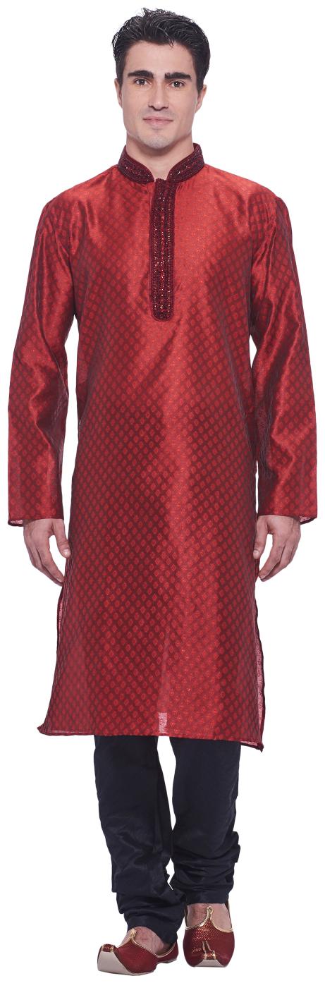 

Manyavar Self Design Maroon Kurta And Churidar