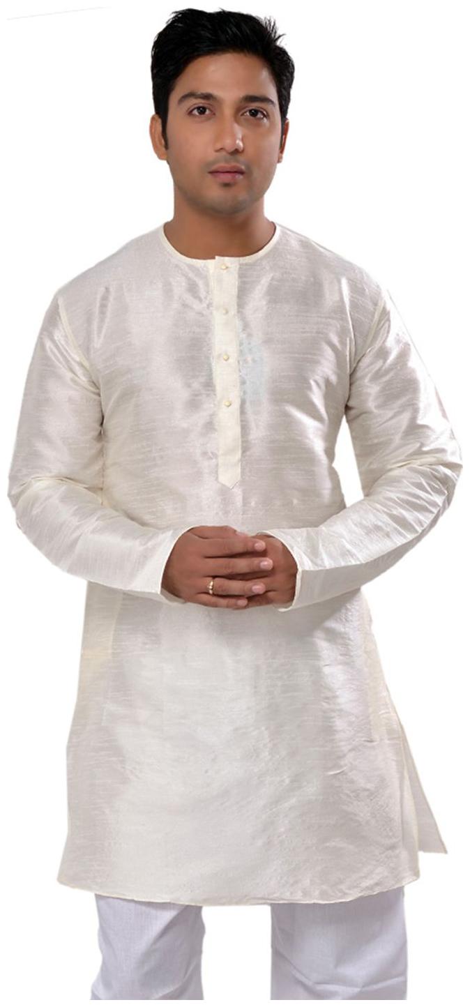 

Manyavar Simple Off White Solid Kurta