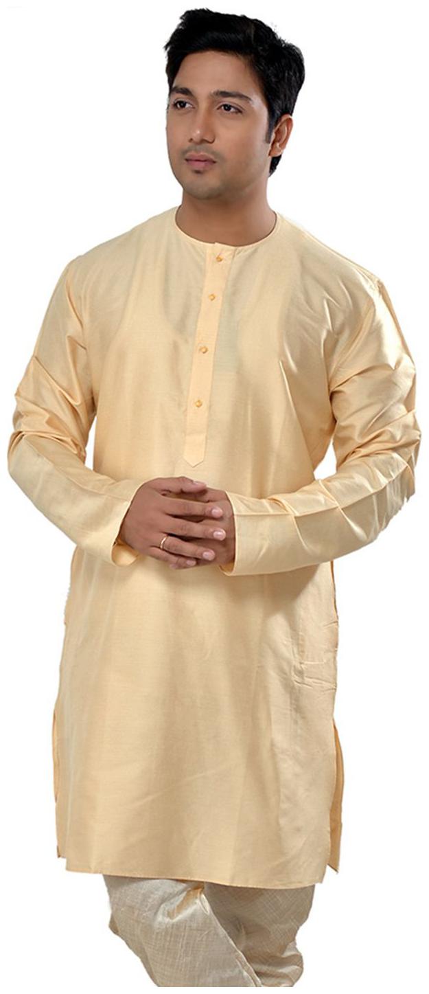 

Manyavar Simple Light Beige Solid Kurta