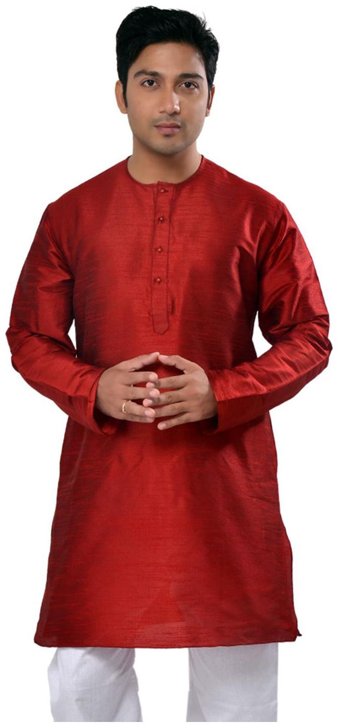 

Manyavar Simple Maroon Solid Kurta