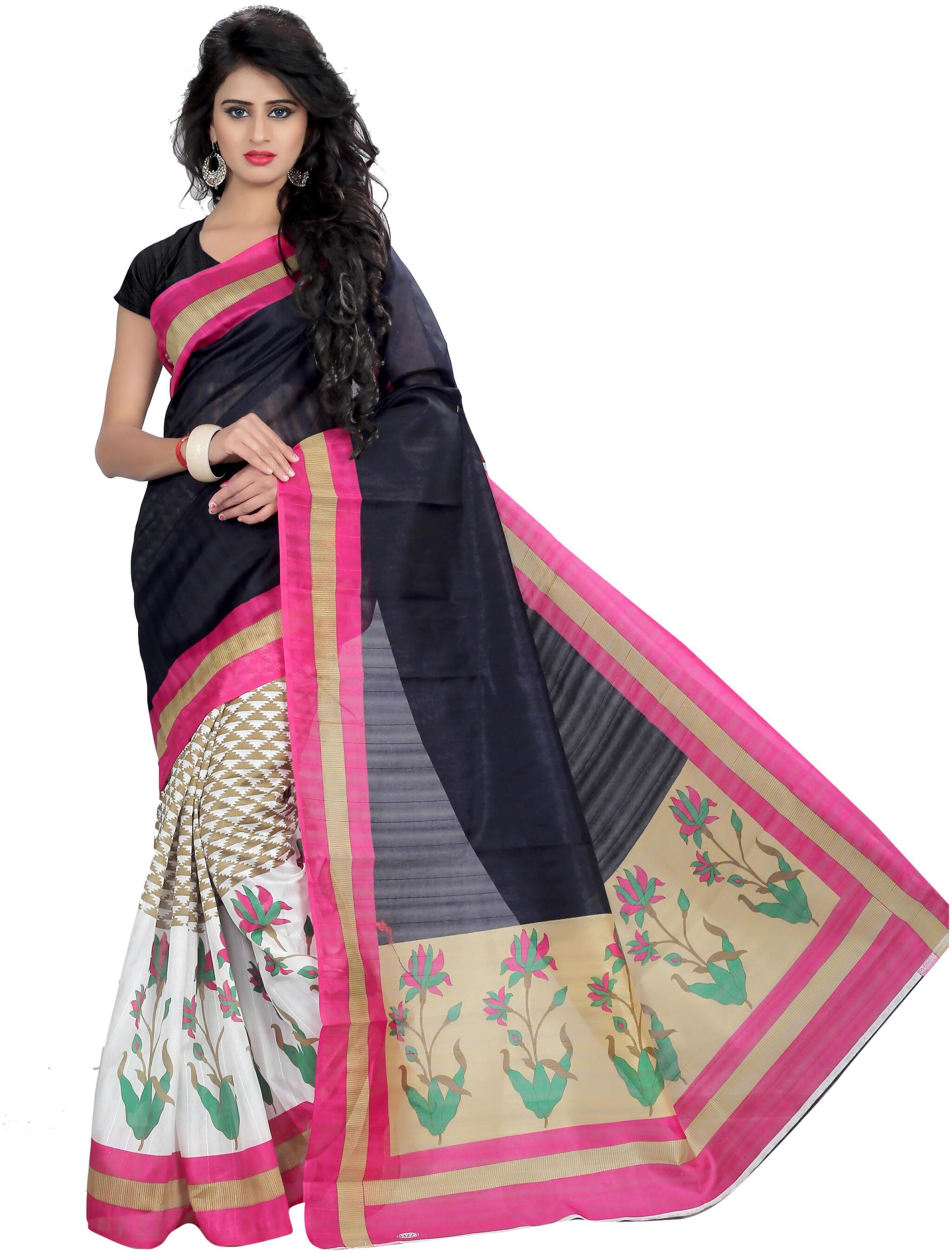 

Marabout Bangalori silk saree With Blouse Piece - Multi