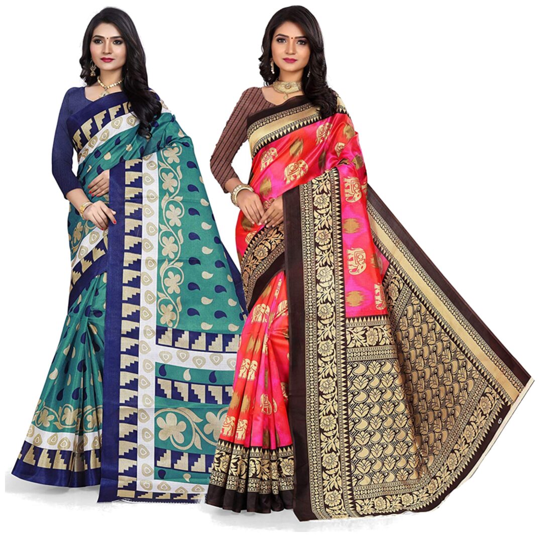 

Marabout Synthetic Block Print Multicolor Regular Saree
