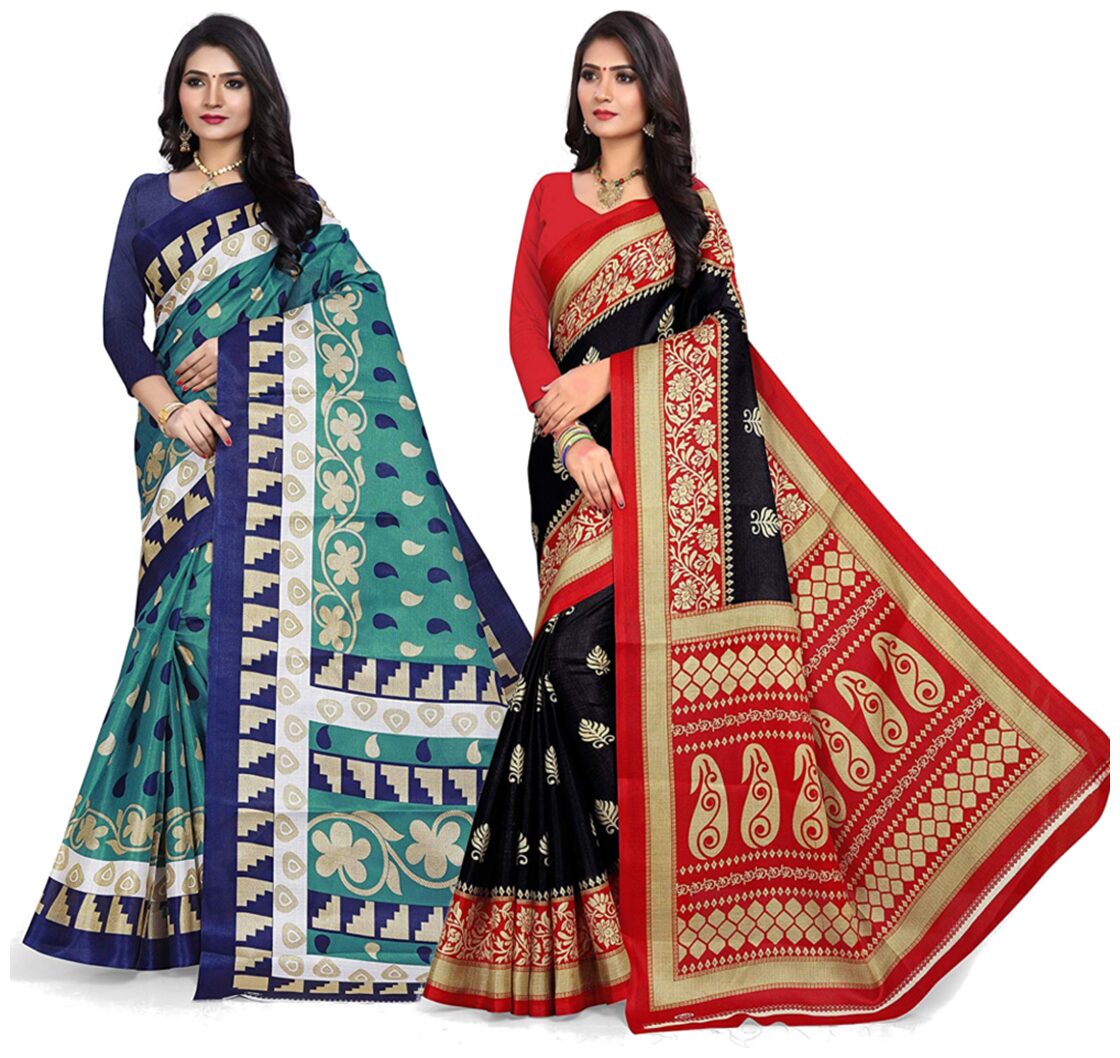 

Marabout Synthetic Block Print Multicolor Regular Saree