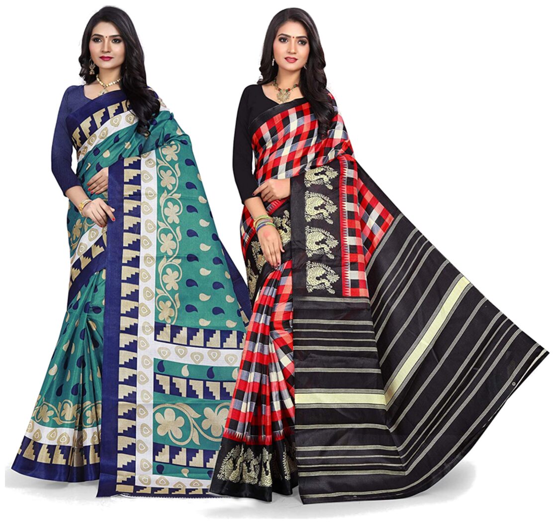 

Marabout Synthetic Block Print Multicolor Regular Saree