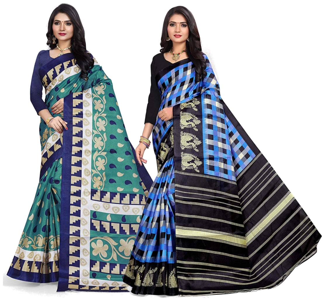 

Marabout Synthetic Block Print Multicolor Regular Saree