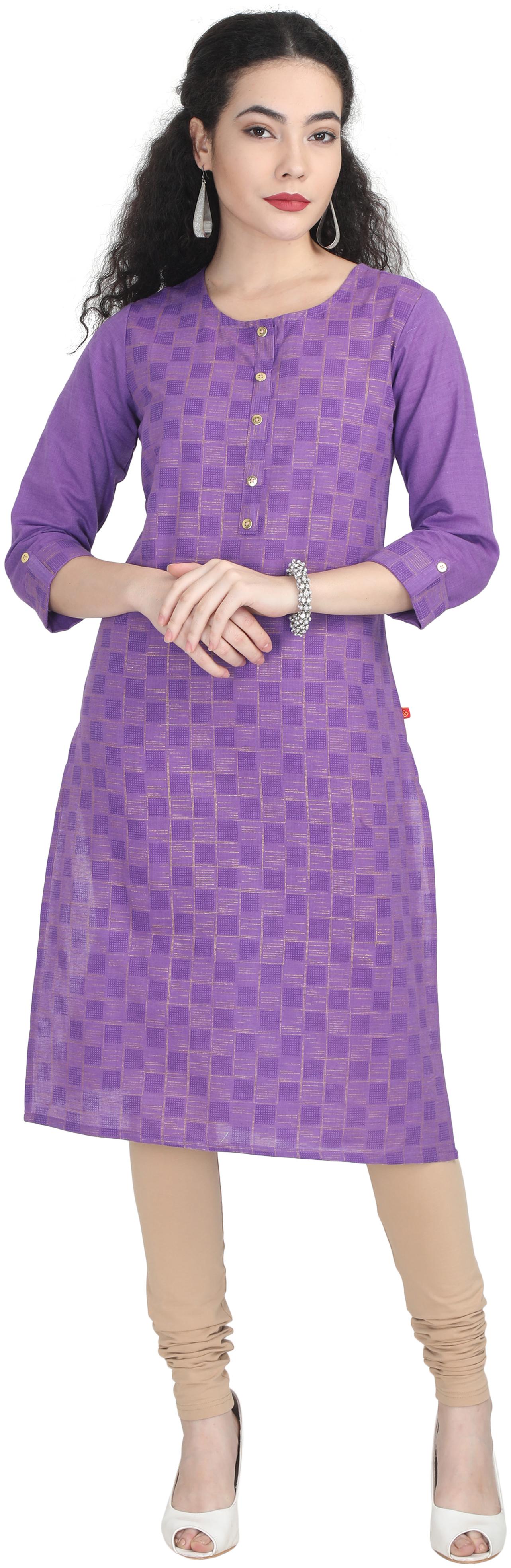 

Marcia Women Purple Printed Straight Kurta