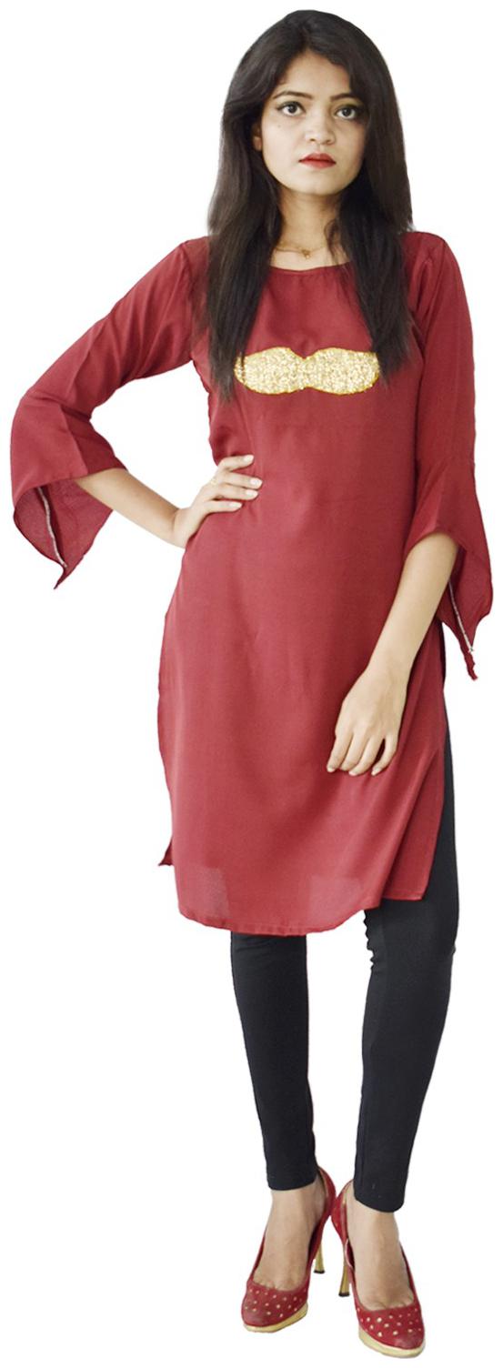 

Rajkumari dress up like a princess Women Solid Regular top - Maroon