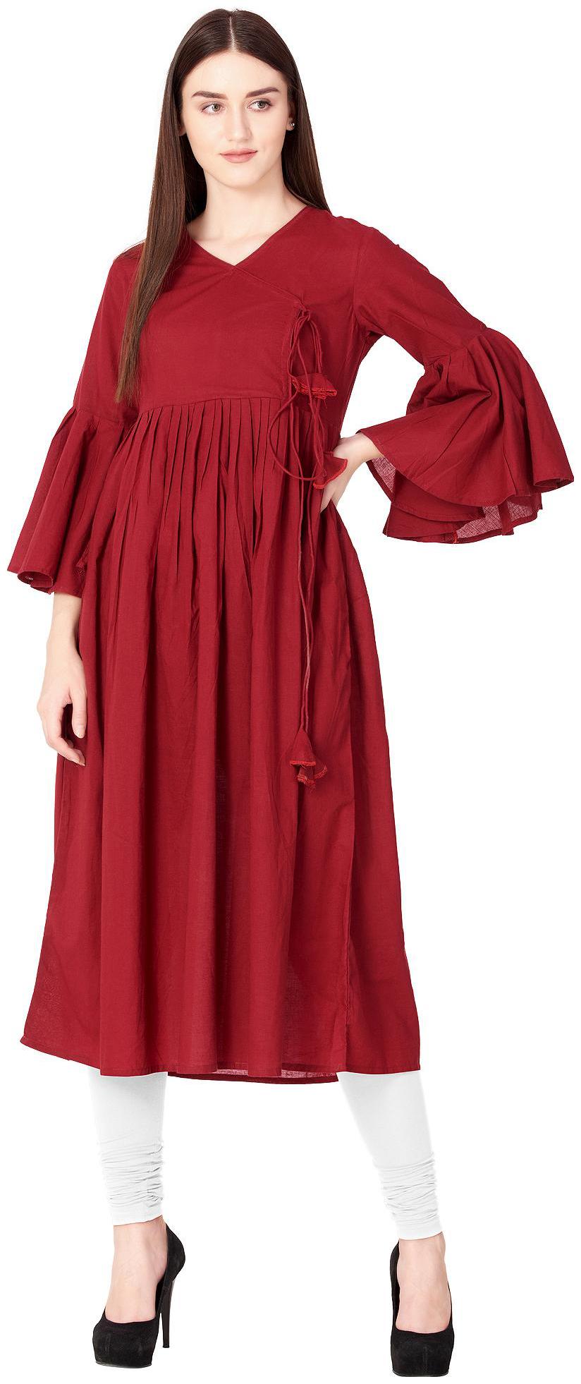 

GOD BLESS Women Maroon Solid Anarkali Kurta