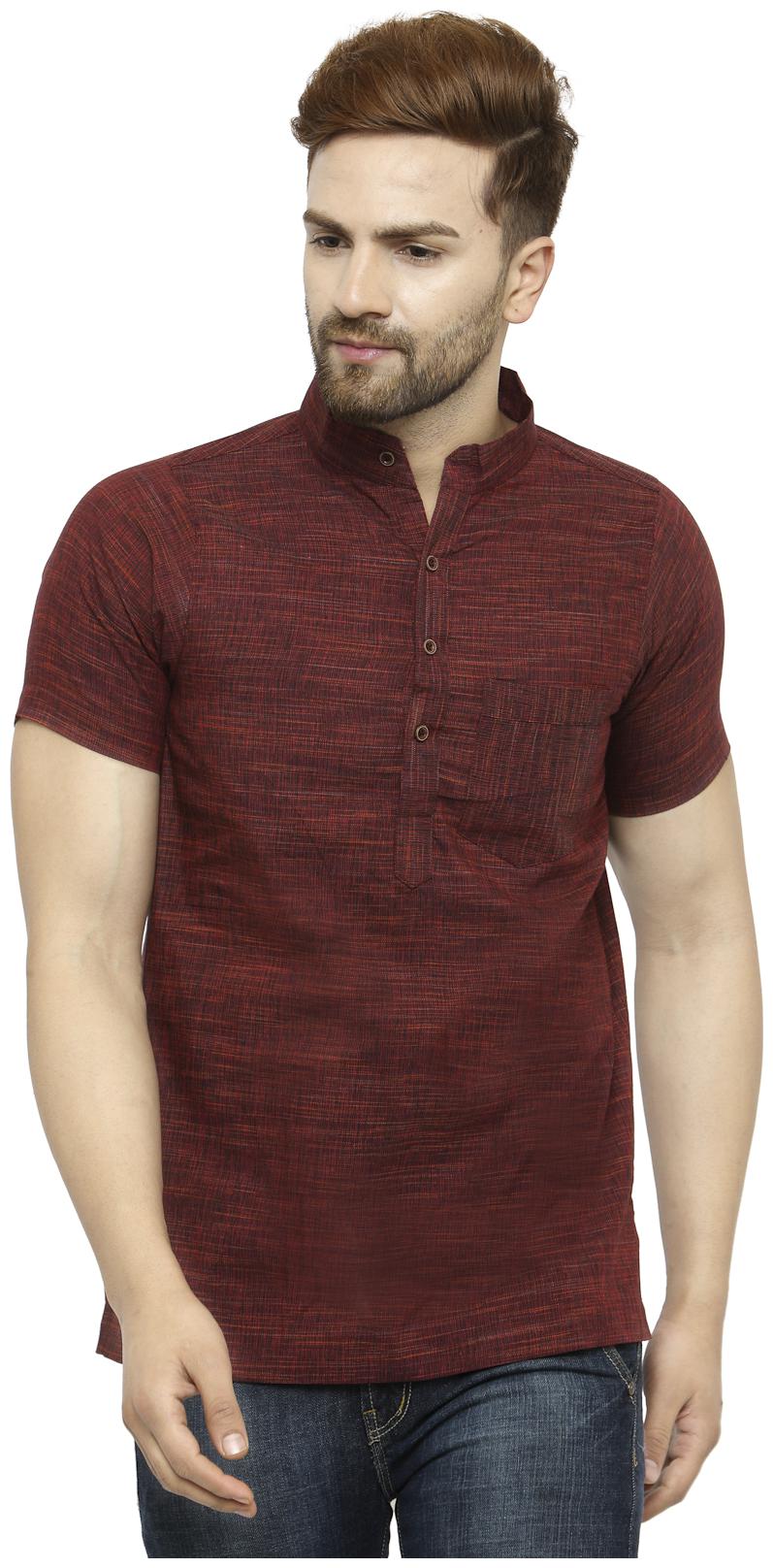 

Maroon Cotton Short Kurta