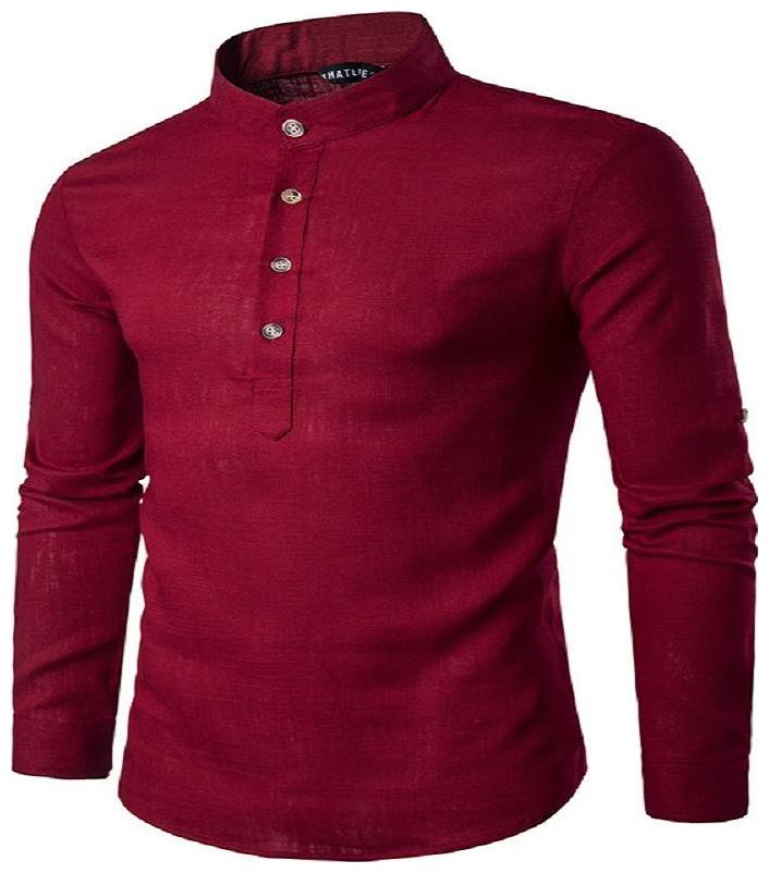 

Maroon Cotton Sort Party wear Kurta