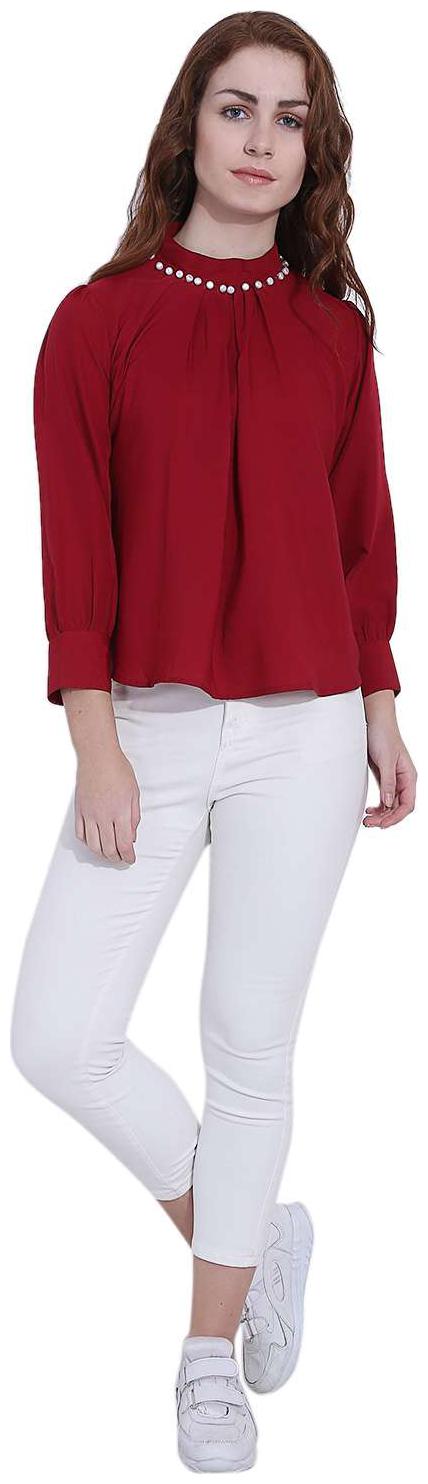 

Istyle Can Pearl Beaded Poly Crepe Top