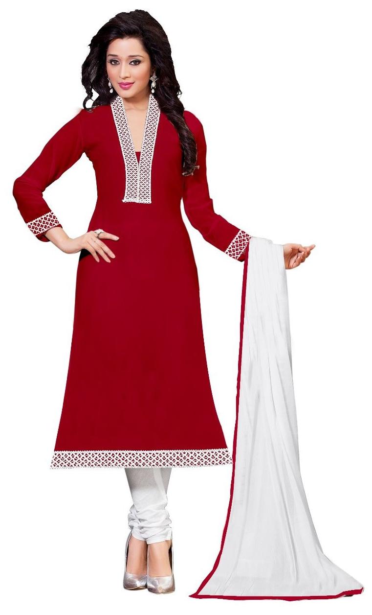 

Maroon Plain Fancy Unstitched Dress Material