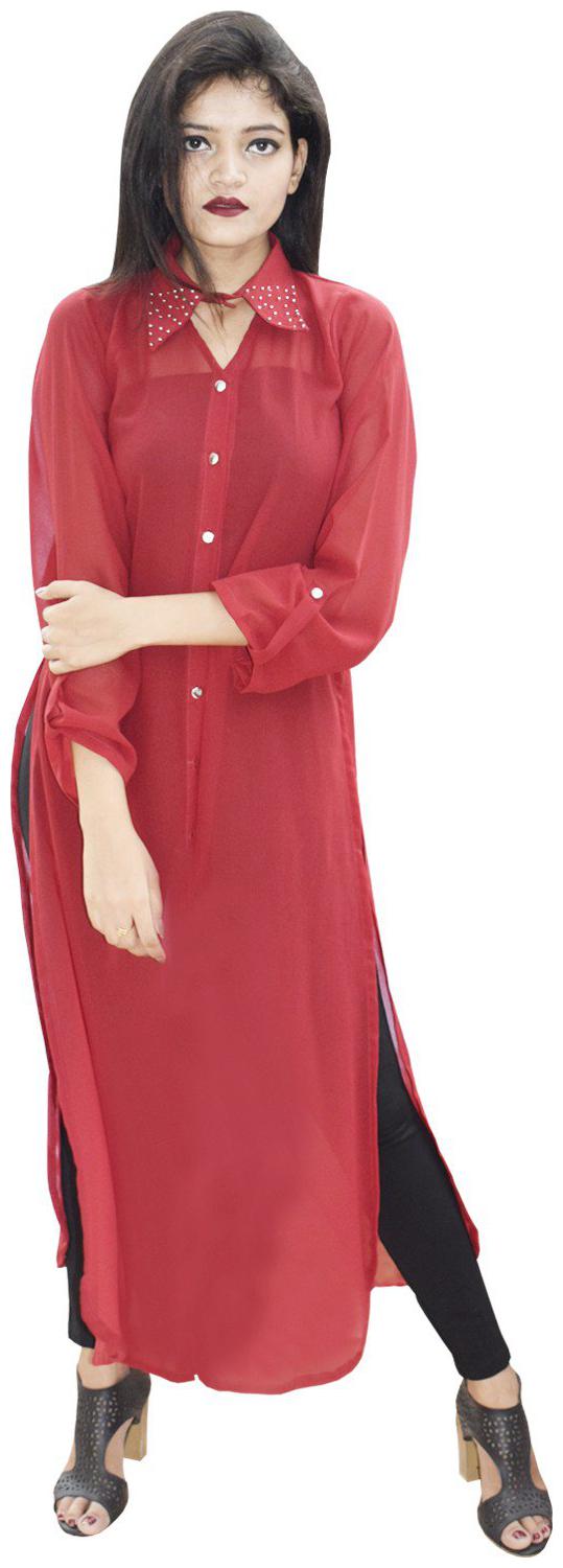 

Rajkumari dress up like a princess Women Solid Regular top - Maroon