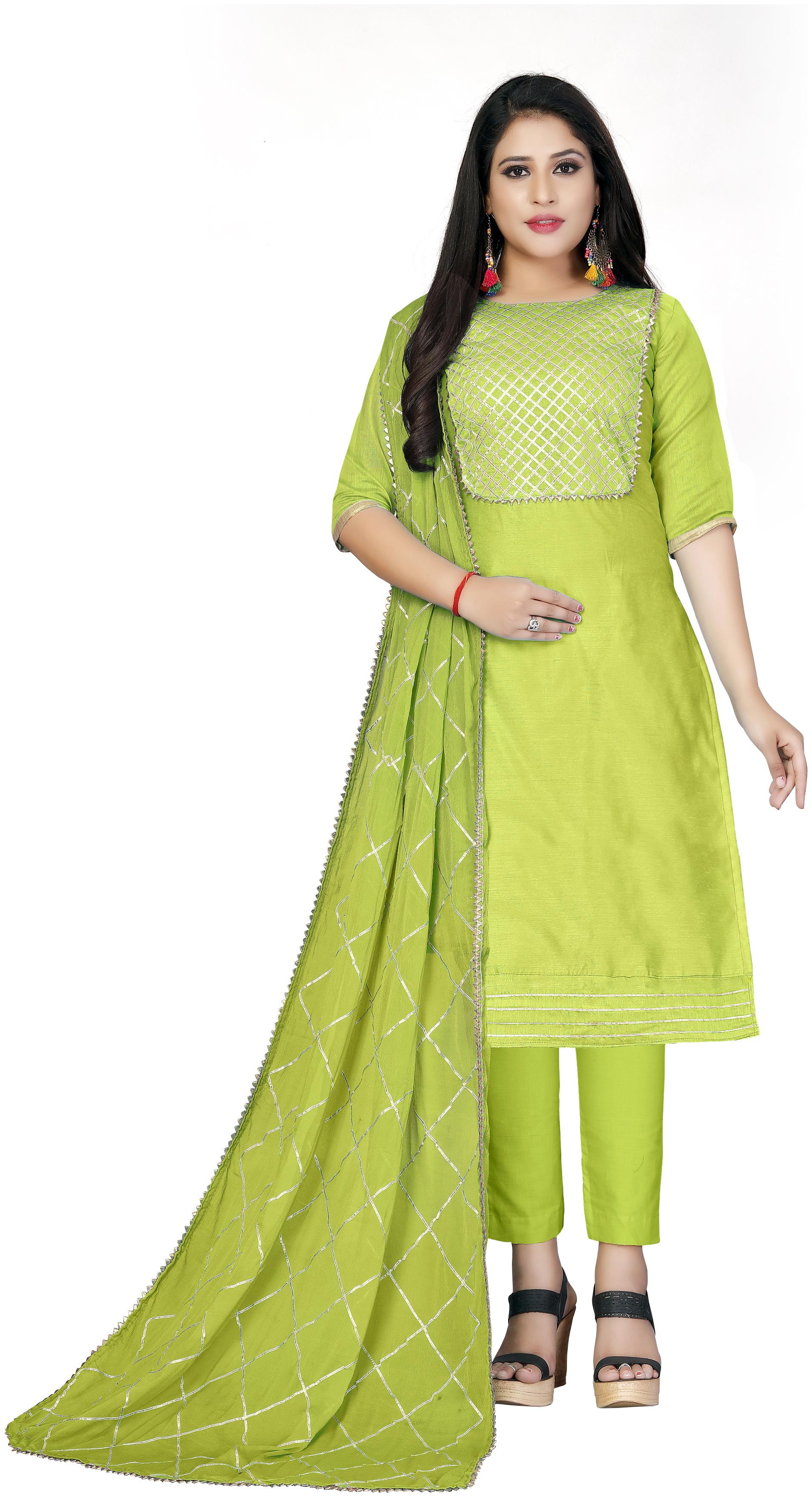 

Maroosh Cotton Checkered Dress Material Green