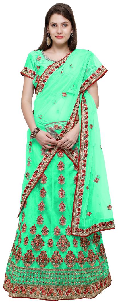 

Maroosh Green Net Embroidered Designer Lehenga