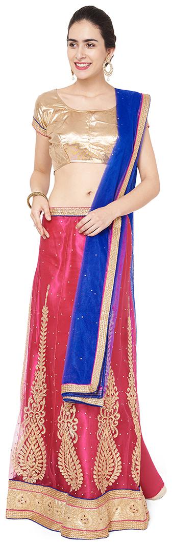 

Maroosh Men Net Embroidered Lehenga Choli Pink