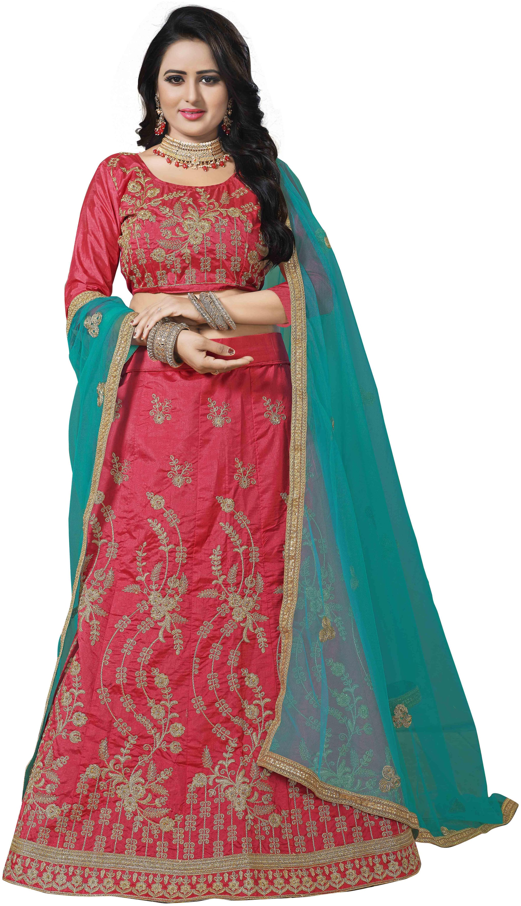 

Maroosh Men Silk Embroidered Lehenga Choli Pink