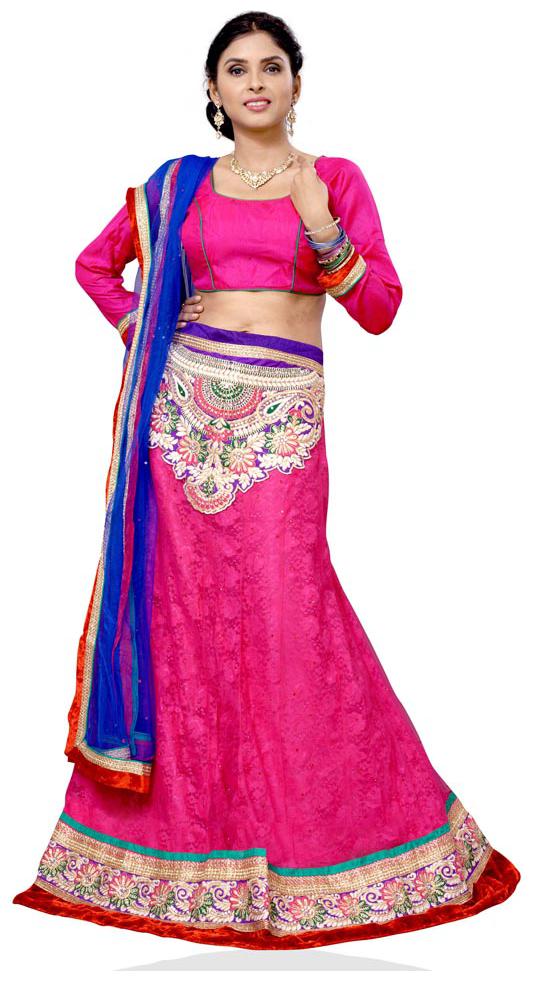 

Maroosh Men Brocade Embroidered Lehenga Choli Pink