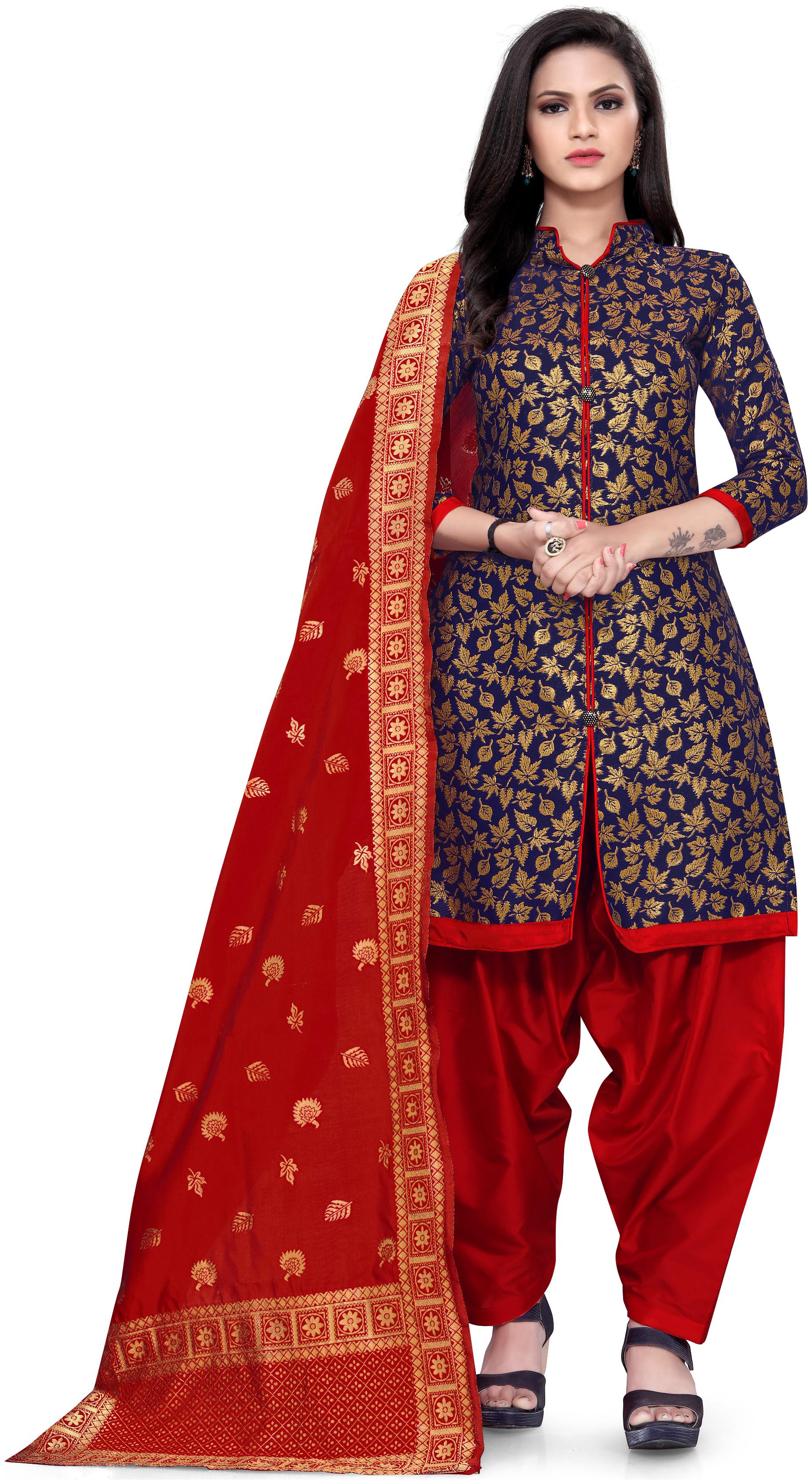 

Maroosh Blue Unstitched Kurta with bottom dupatta With dupatta Dress Material