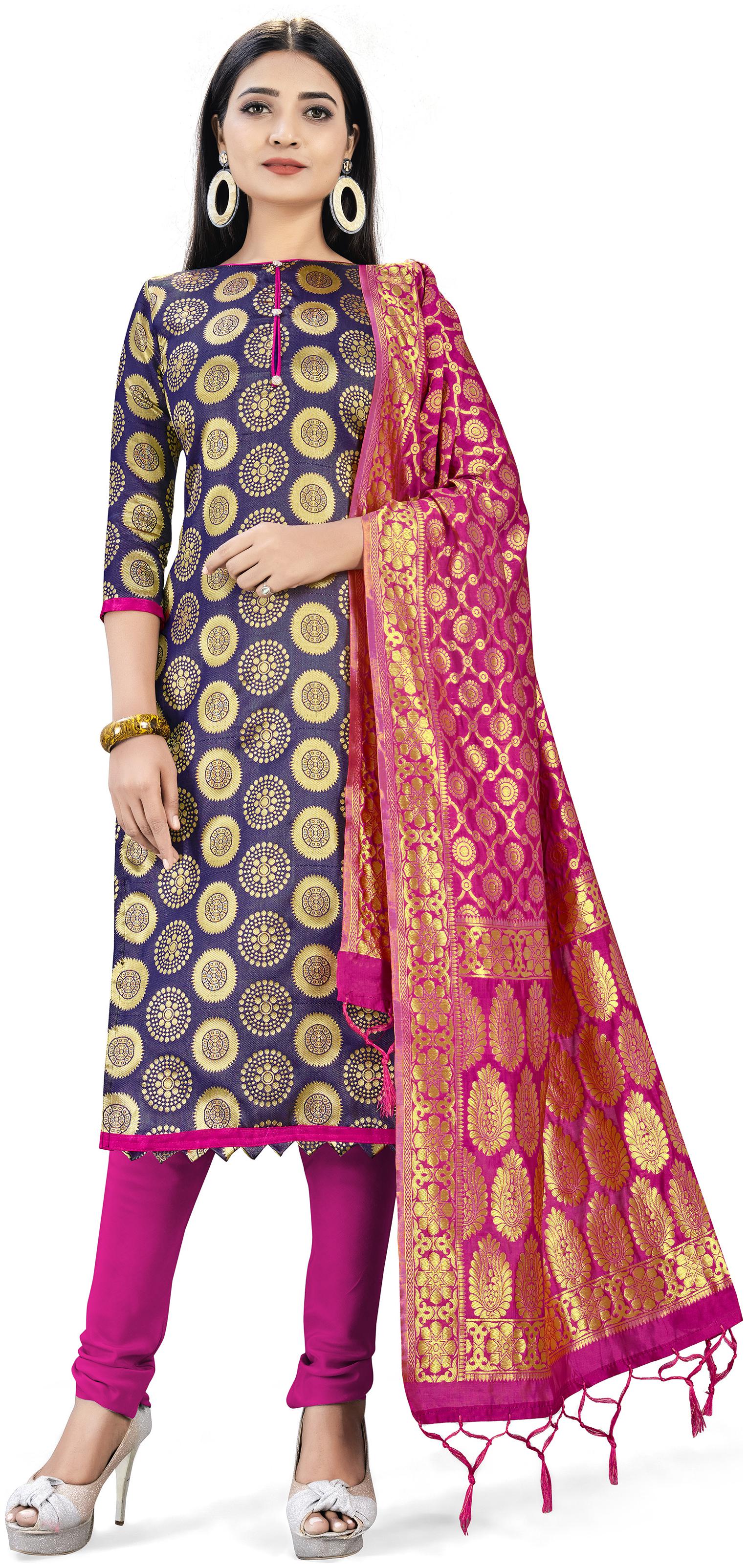 

Maroosh Blue Unstitched Kurta with bottom dupatta With dupatta Dress Material
