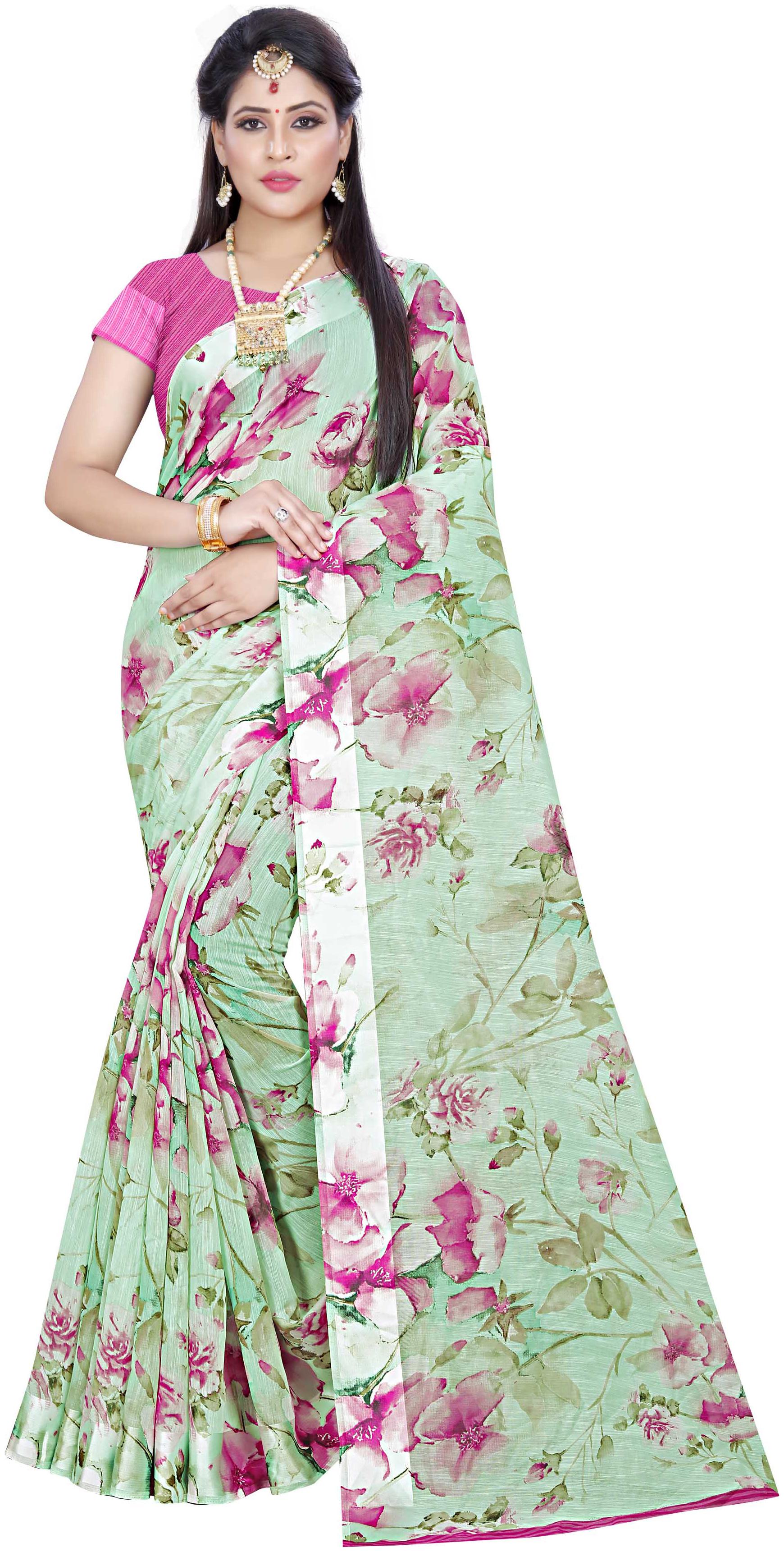 

Maroosh Women Silk Kanchipuram Silk Saree Multi color