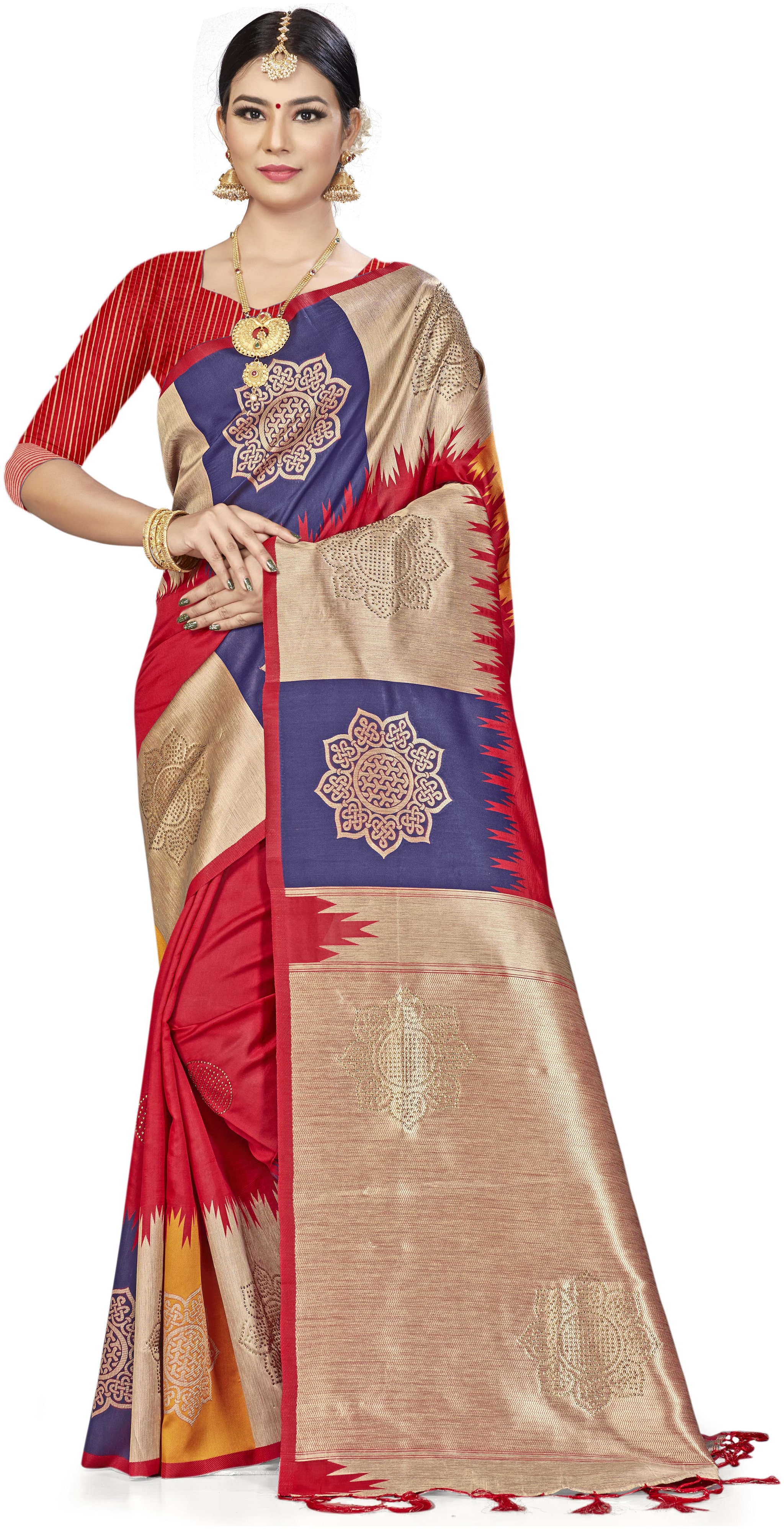 

Maroosh Women Silk Saree Red