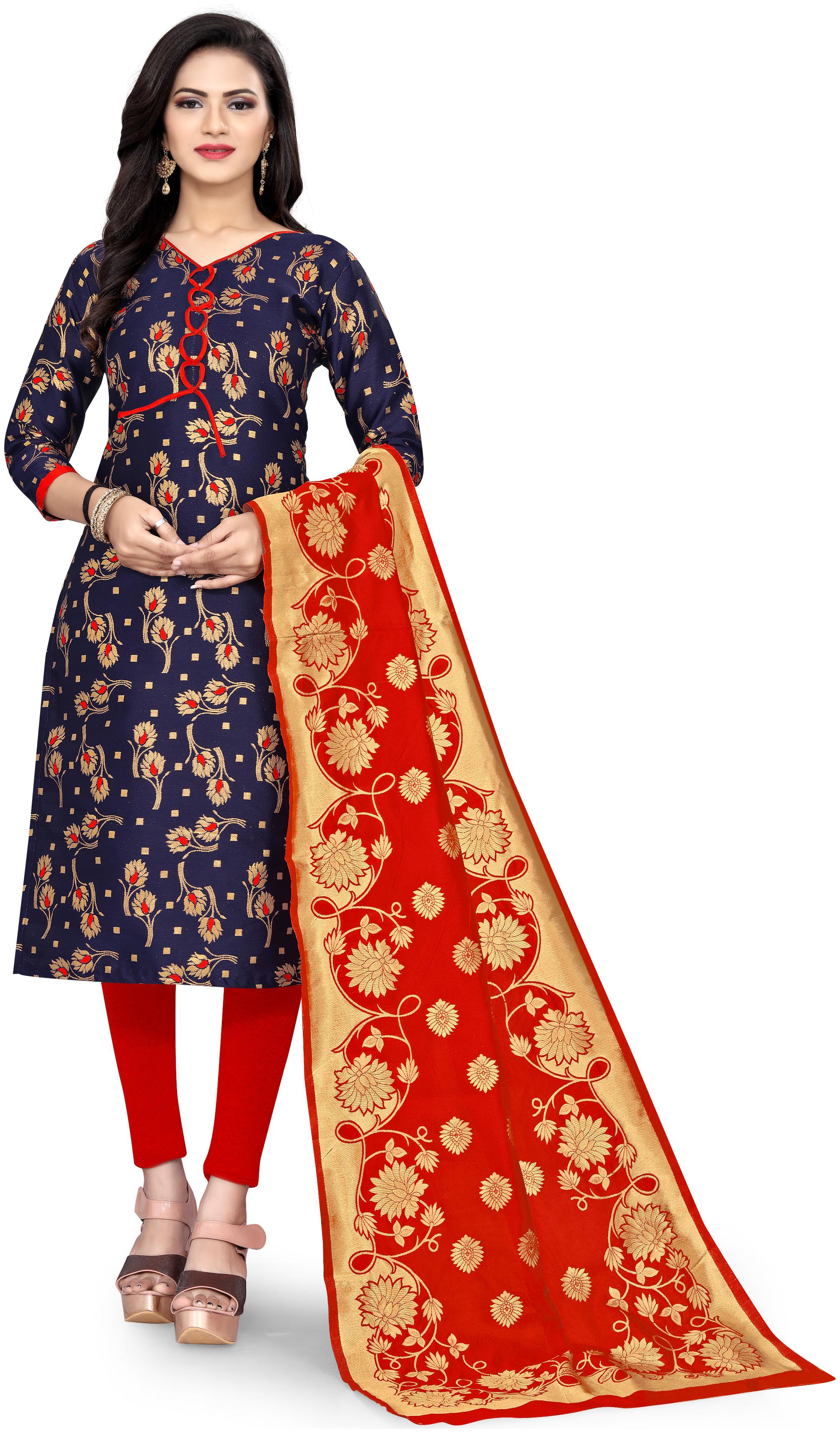 

Maroosh Blue Unstitched Kurta with bottom dupatta With dupatta Dress Material